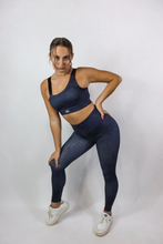 Load image into Gallery viewer, Assemble Leopard Sports Bra Navy