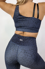 Load image into Gallery viewer, Assemble Leopard Sports Bra Navy